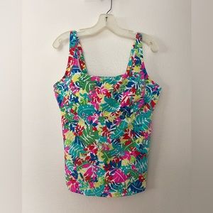 Lands End Women's 16DDD Chlorine Resistant Square Neck Underwire Tankini